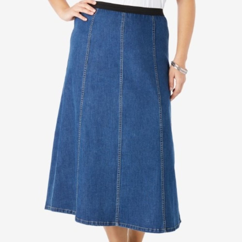 Jessica London Denim Jegging Midi Skirt Size 20